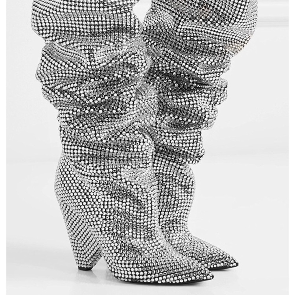 🚫SOLD🚫 Embellished Rhinestone Crystal Boots - Picture 3 of 4